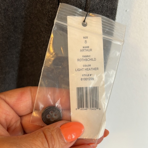 Theory Arthur Wide Leg Wool Trousers Heather Gray - Picture 6 of 9